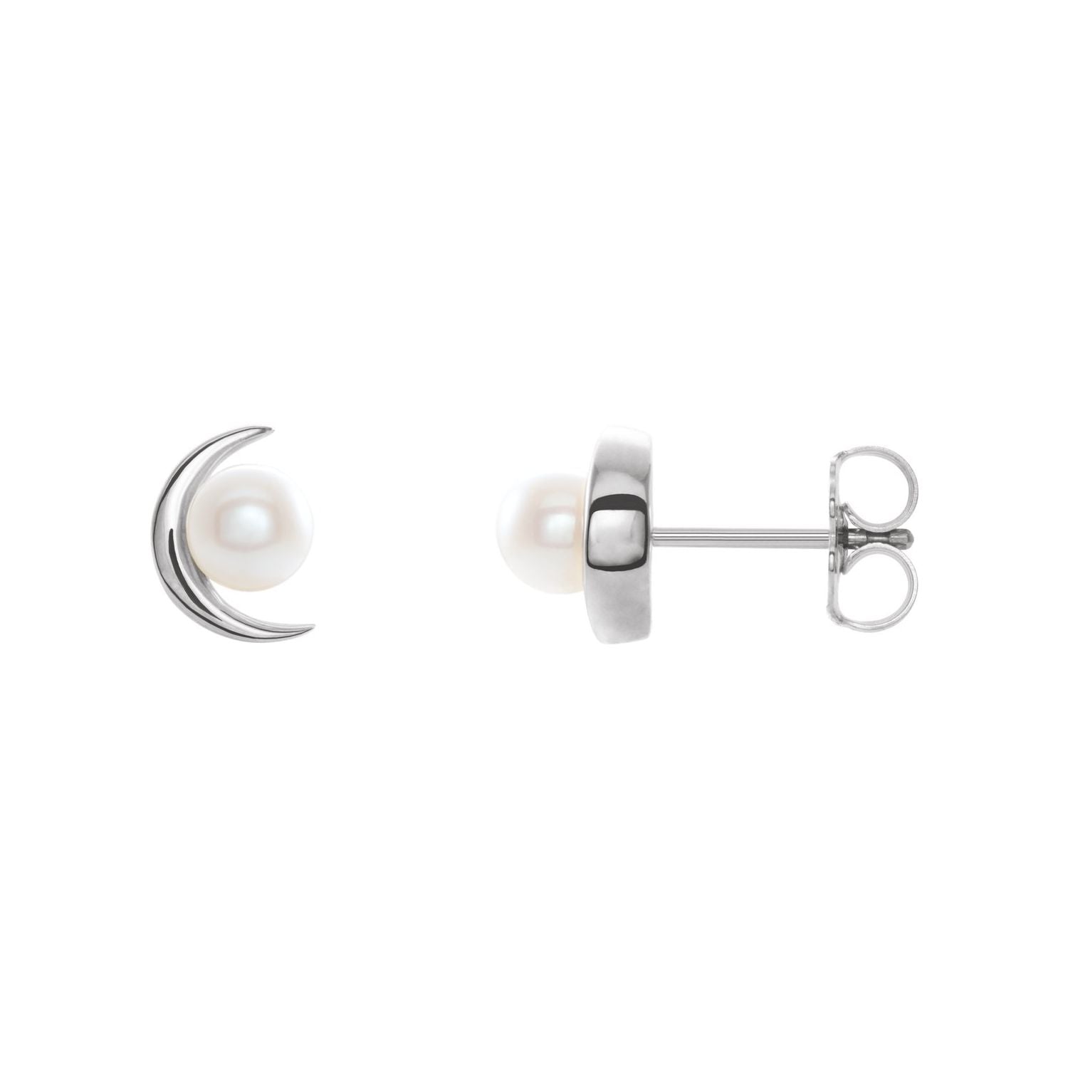 freshwater cultured pearl stud earrings in 14k white gold