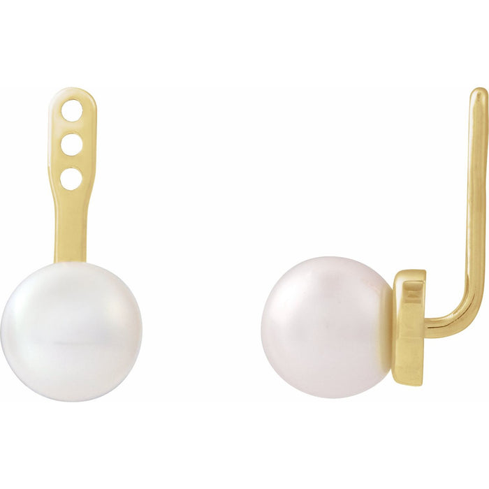 Freshwater Pearl Earring Jackets in 14K Yellow Gold