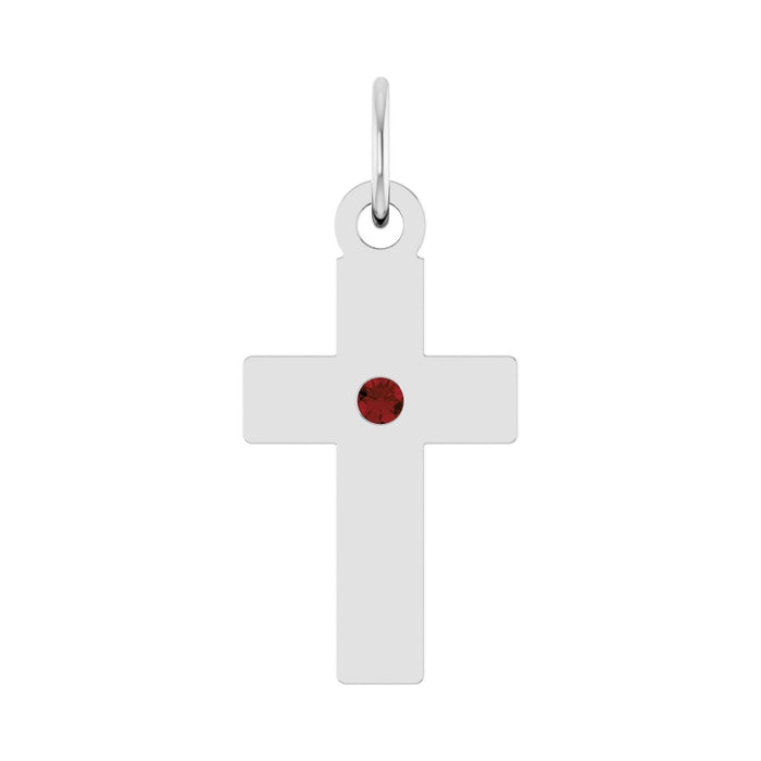 garnet cross pendant in Sterling Silver