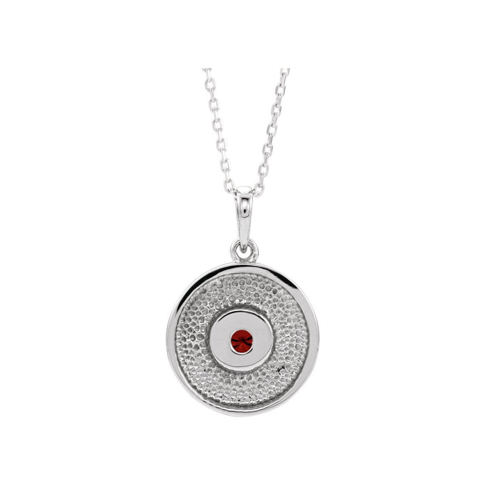 Mozambique garnet disc necklace, 14K White Gold