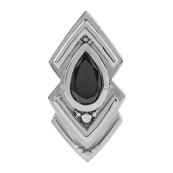 Geometric Black Onyx Pendant in 14K White Gold