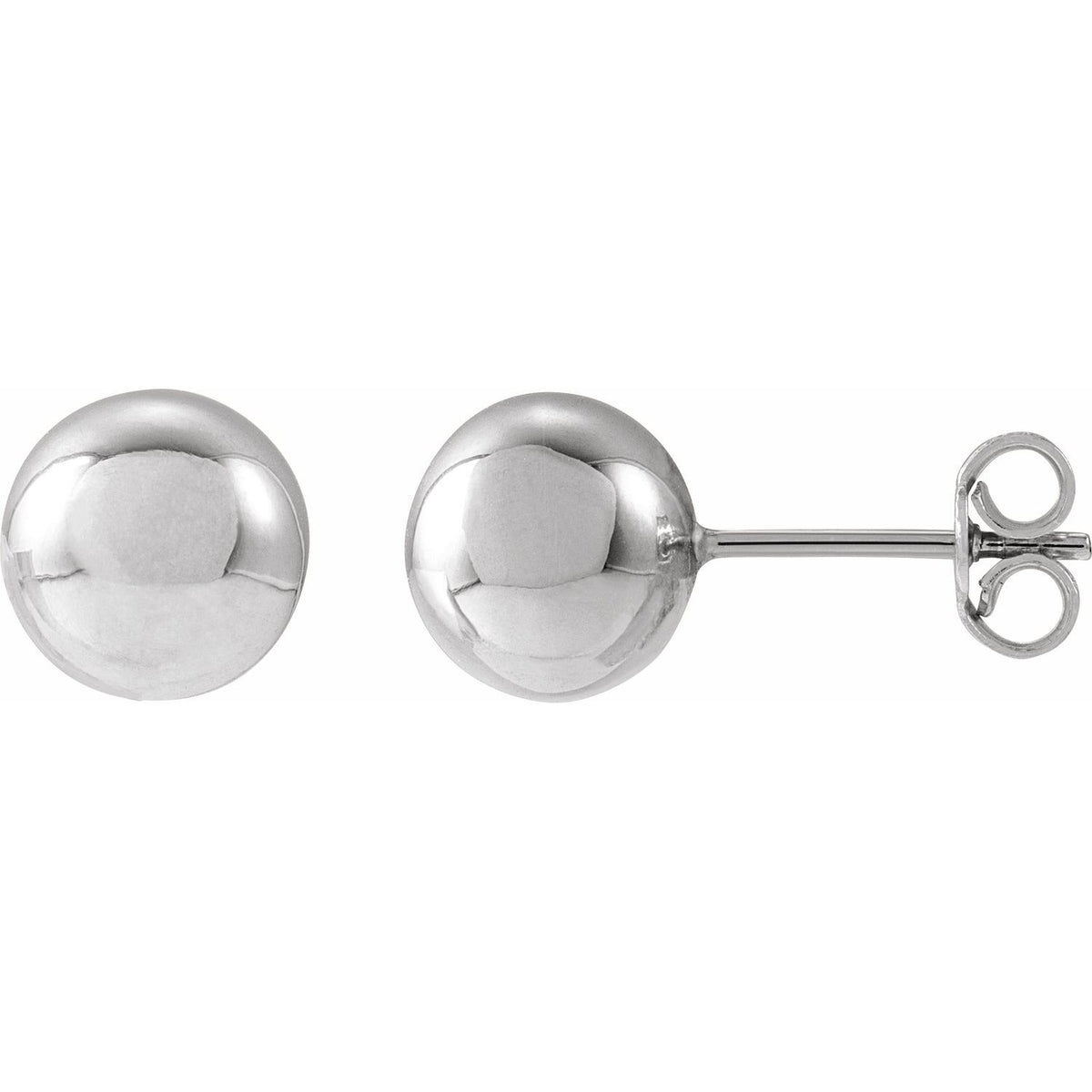 Gold Ball Stud Earrings in 14k white gold