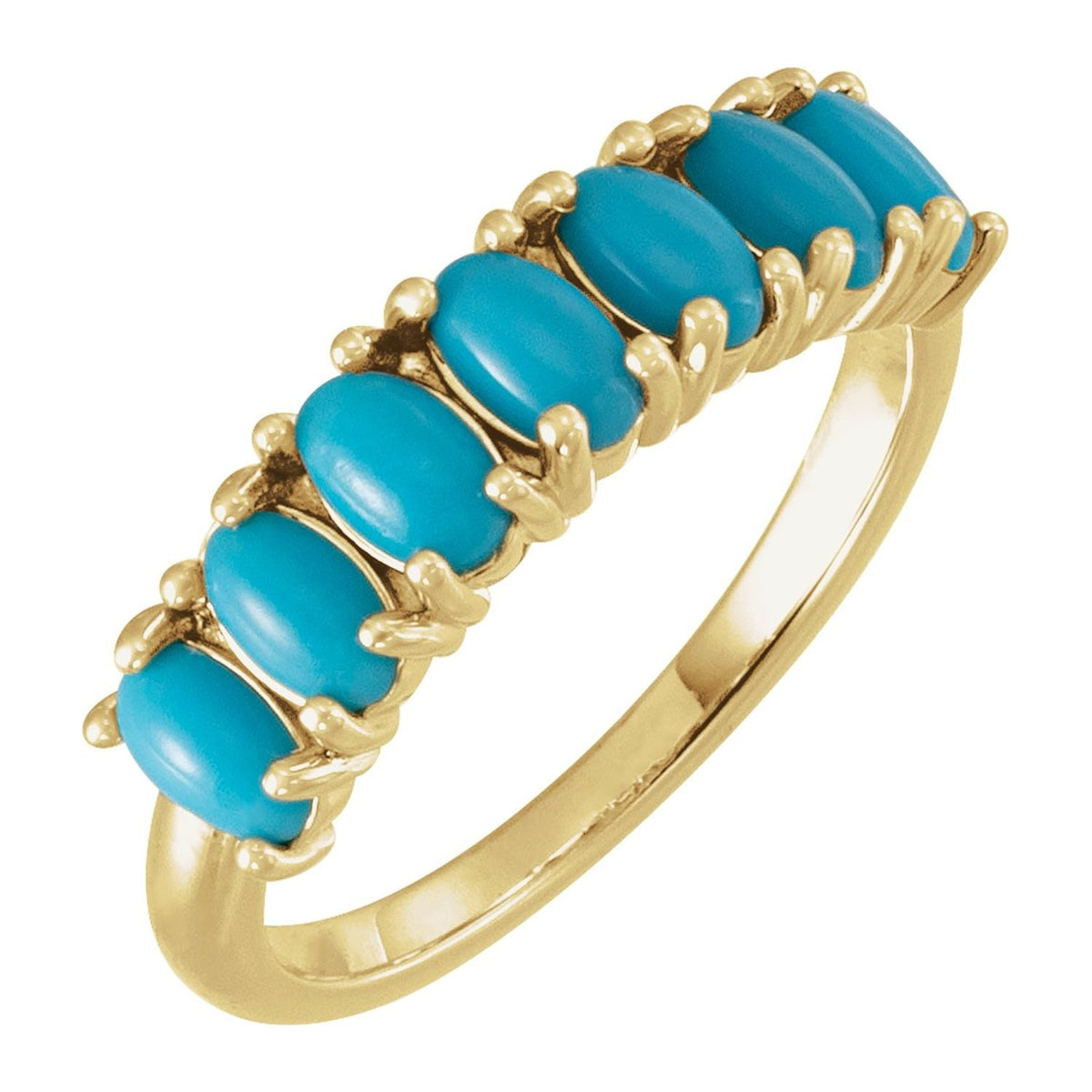 Graduated Half-Eternity Turquoise Ring in 14K Yellow Gold