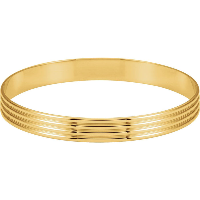 Grooved Bangle Bracelet in Yellow Gold