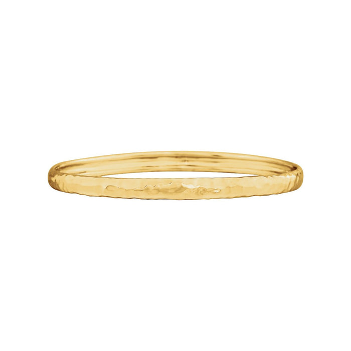 Hammered Bangle Bracelet in Yellow Gold