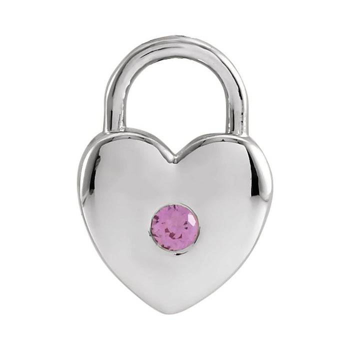 Heart Pink Sapphire Pendant in 14K White Gold