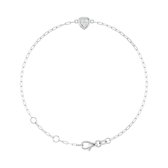 Heart-Shaped Diamond Bracelet in 14K White Gold