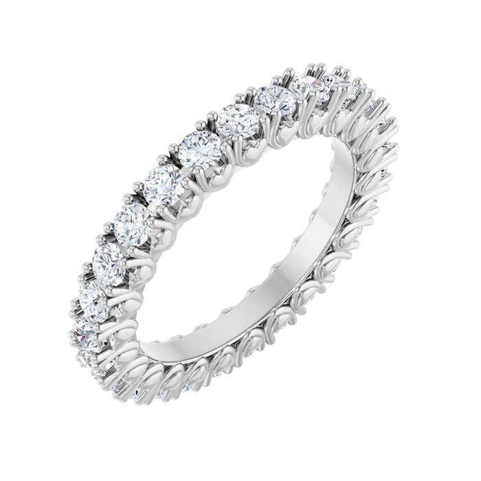 Hidden Heart Diamond Eternity Band in 14K White Gold
