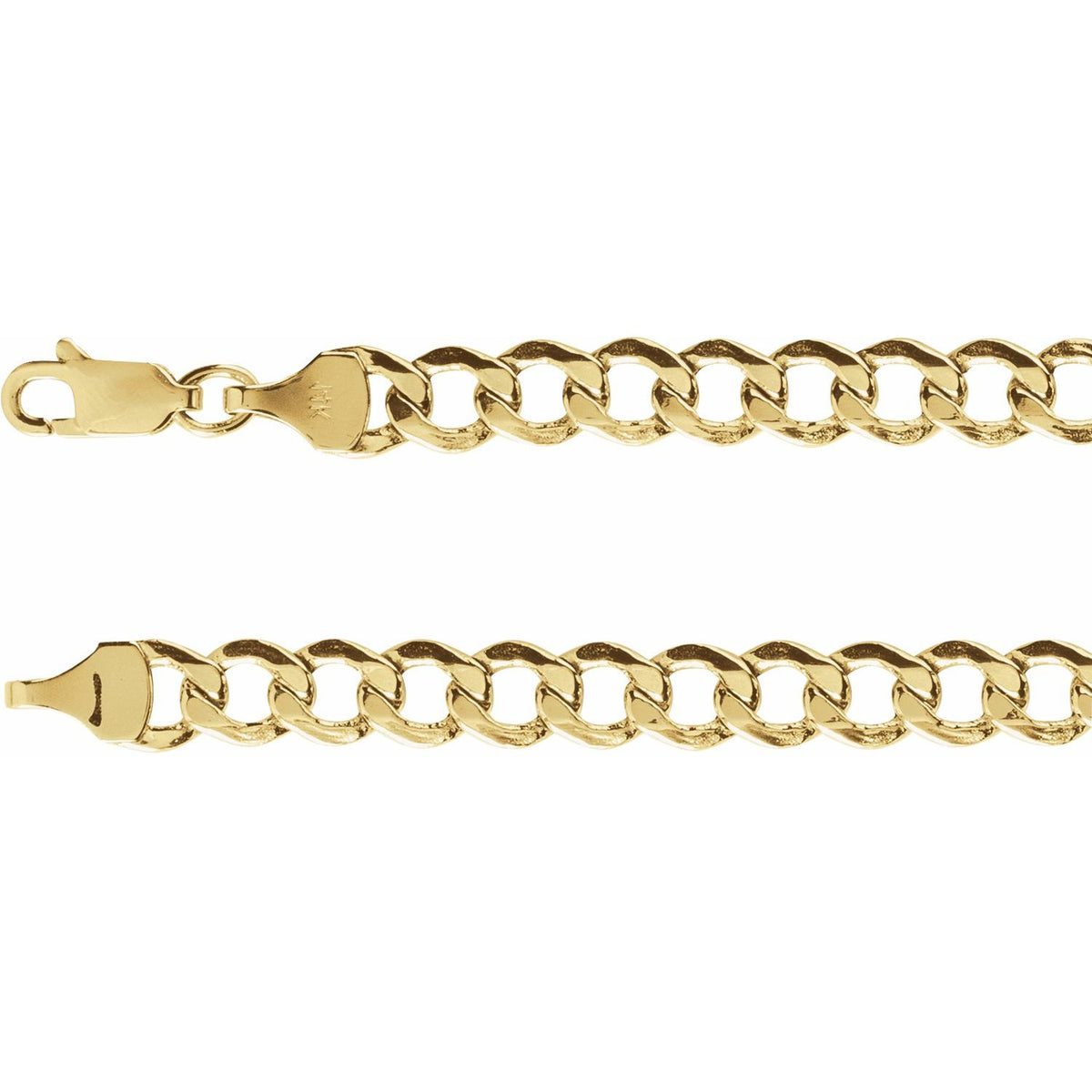 Hollow Curb Chain Bracelet (5.3 mm) in 14k yellow gold