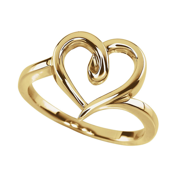 interlocking double heart promise ring in 18k yellow gold