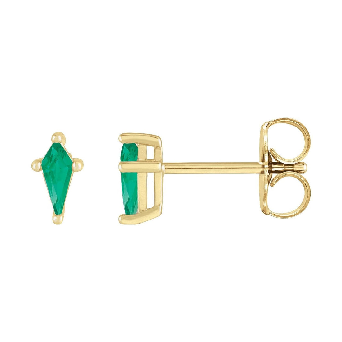 kite lab-grown emerald earrings in 14k Yellow Gold