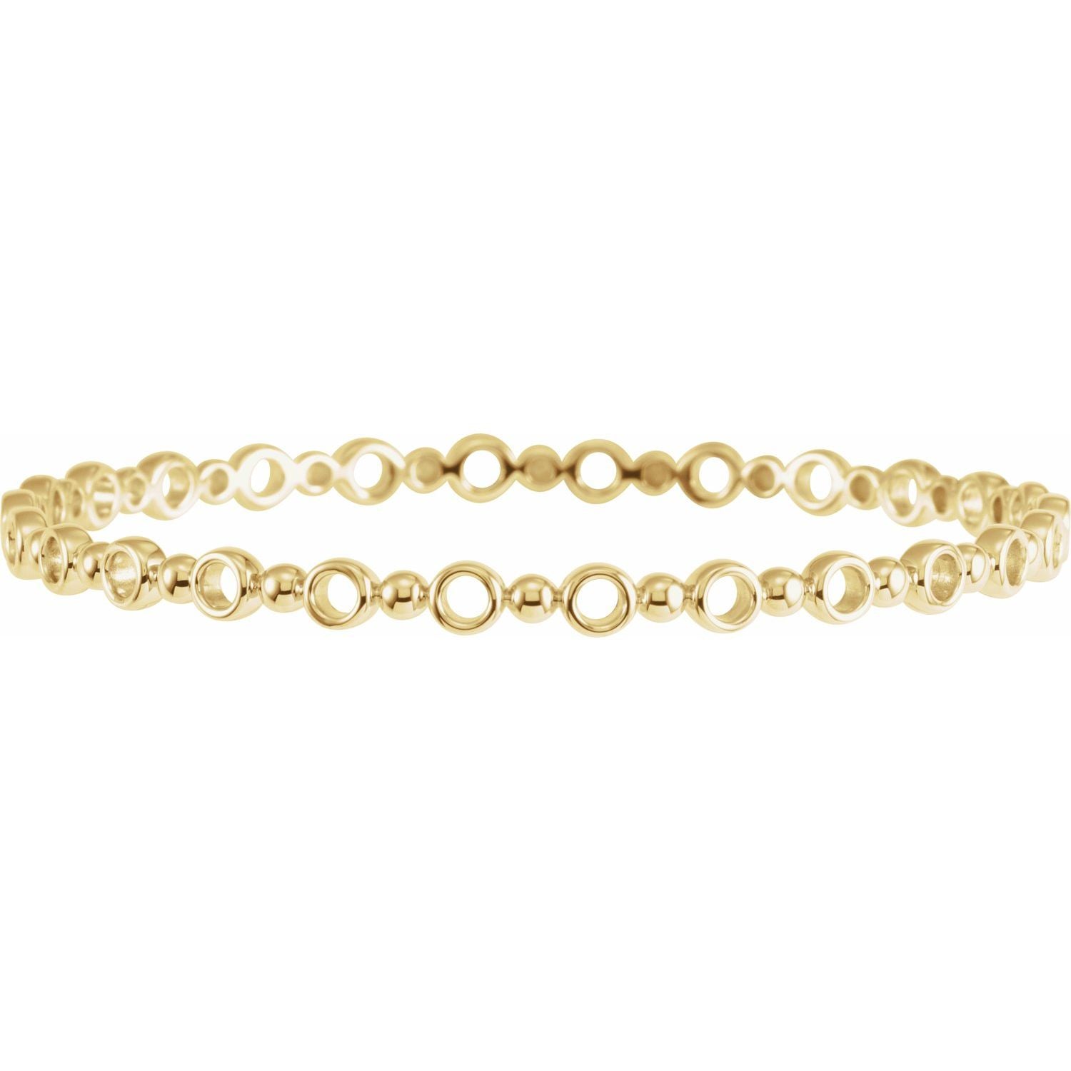 Knife-Edge Geometric Bangle Bracelet in Yellow Gold
