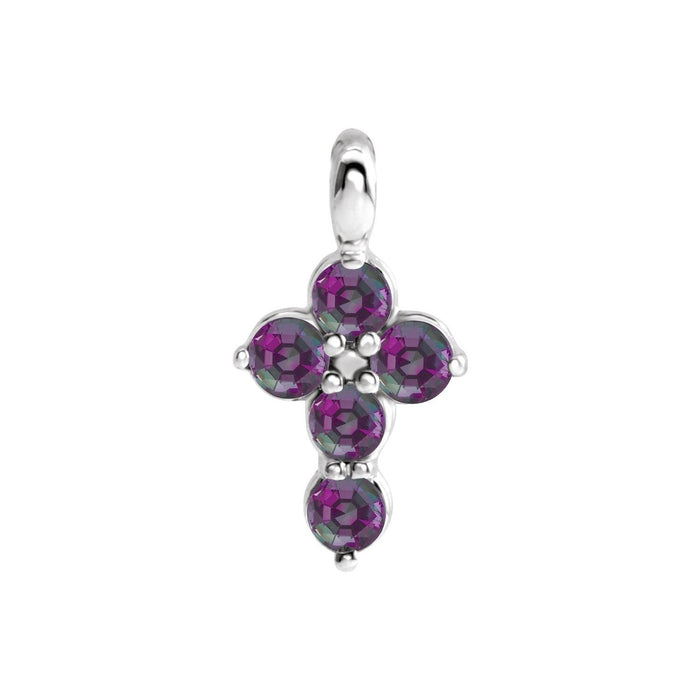 Cross Lab-Grown Alexandrite Pendant in 14K White Gold