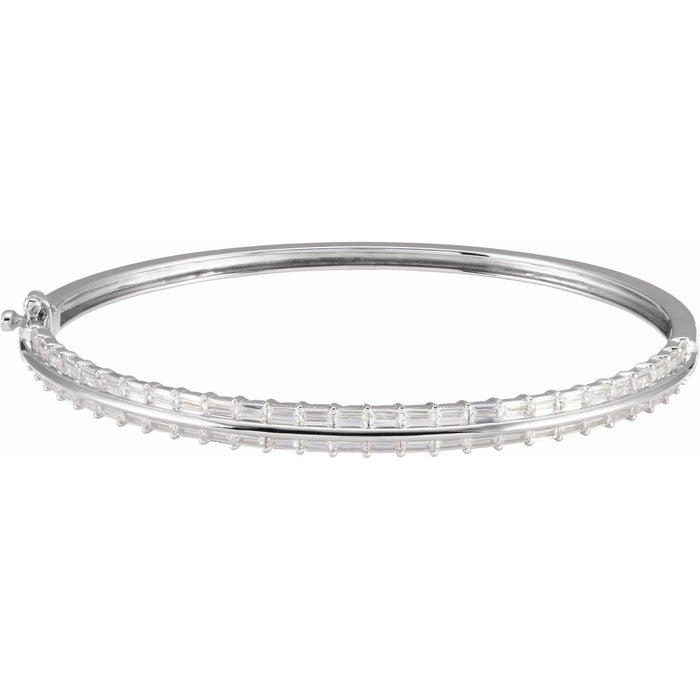 Lab-Grown Diamond Bangle Bracelet in White Gold