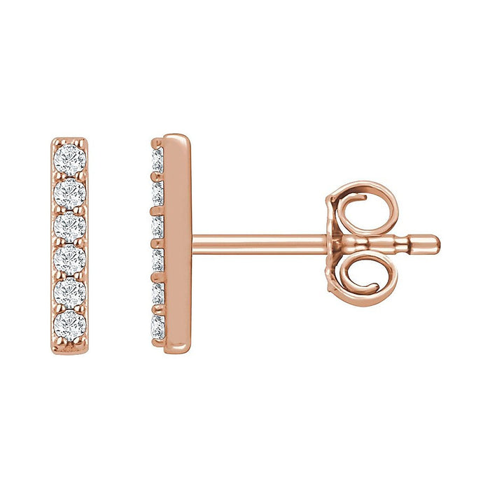 Lab-Grown Diamond Bar Stud Earrings