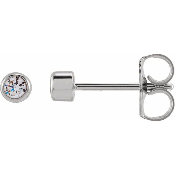 Lab-Grown Diamond Bezel Stud Earrings in 14K White Gold