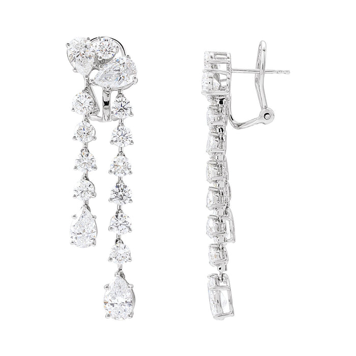Lab-Grown Diamond Cascade Statement Drop Earrings (9 1/2 ctw) in 14K White Gold