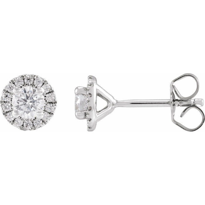 Lab-Grown Diamond Cocktail Stud Earrings 1/2 ctw in 14K White Gold