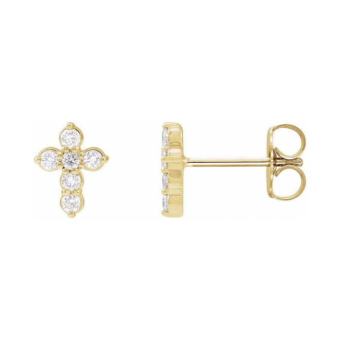 Lab-Grown Diamond Cross Stud Earrings