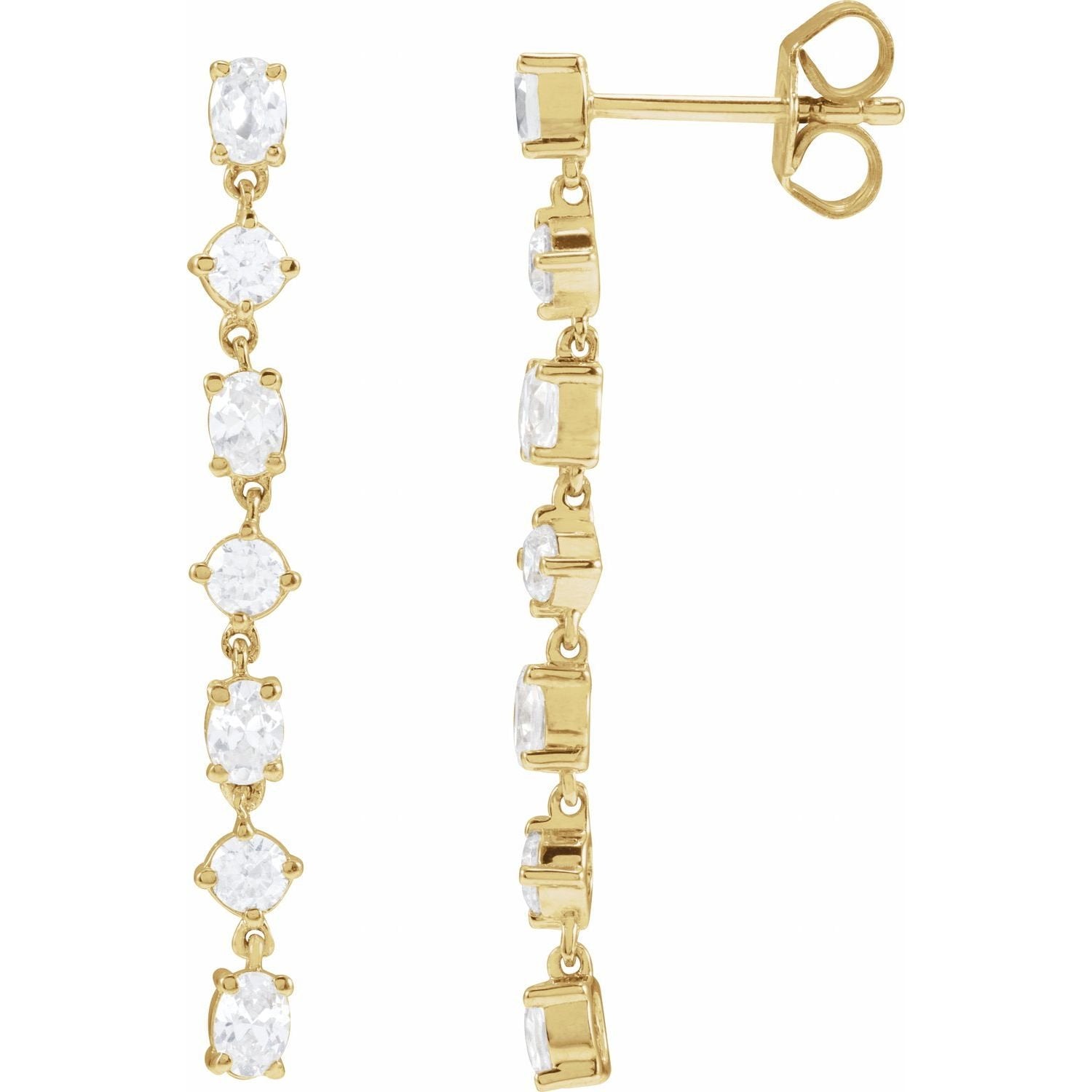 lab-grown diamond drop earrings in 14k Yellow Gold