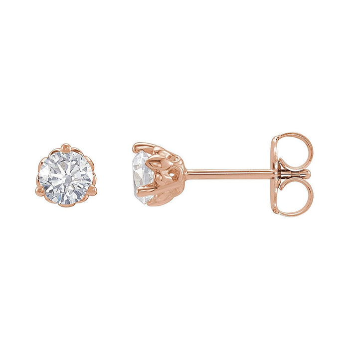 Lab-Grown Diamond Fleur-de-Lis Stud Earrings