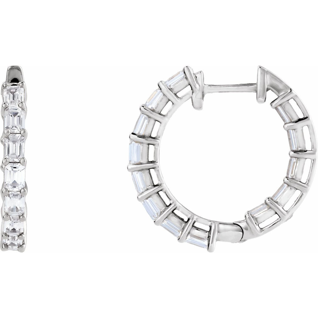 lab-grown diamond hoop earrings in 14k White Gold