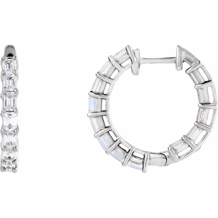 lab-grown diamond hoop earrings in 14k White Gold