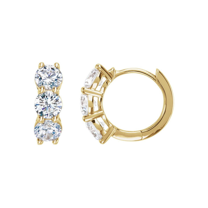 lab-grown diamond hoop earrings in 14k Yellow Gold