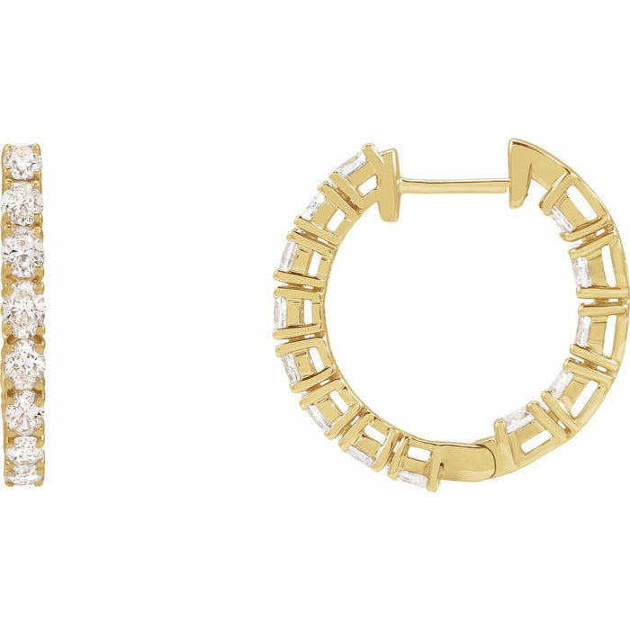 lab-grown diamond hoop earrings in 14k Yellow Gold