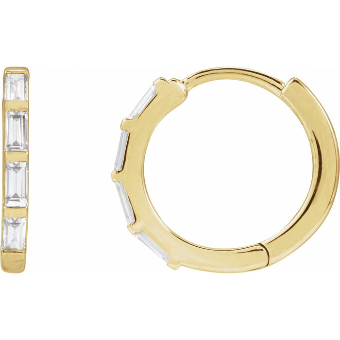lab-grown diamond hoop earrings in 14k Yellow Gold