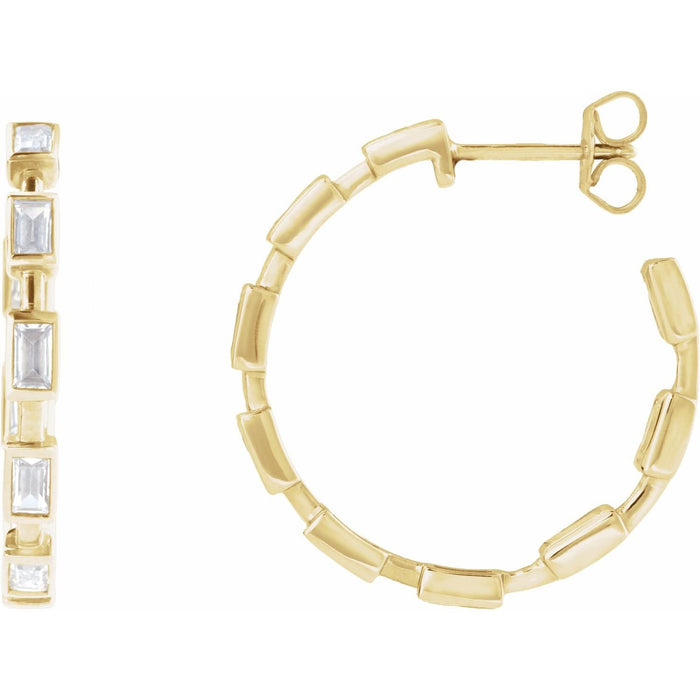 lab-grown diamond hoop earrings in 14k Yellow Gold