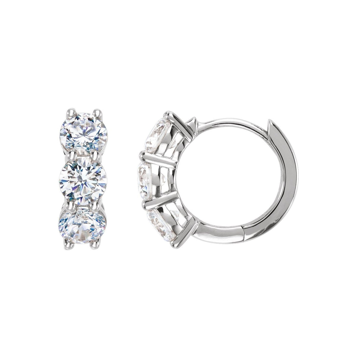 Lab-Grown Diamond Hoop Earrings (2 ctw) in 14k white gold