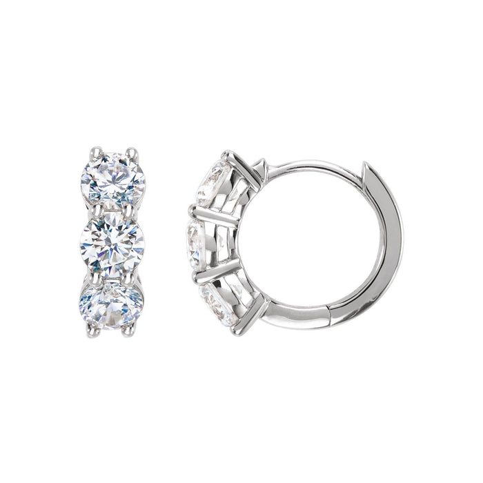 Lab-Grown Diamond Hoop Earrings (2 ctw) in 14K White Gold