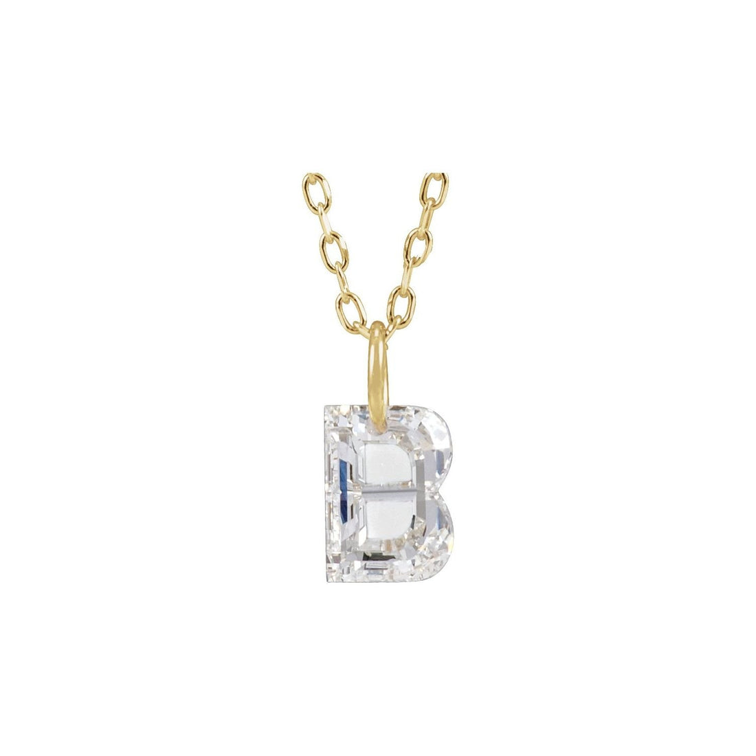 lab-grown diamond necklace in 14k Yellow Gold
