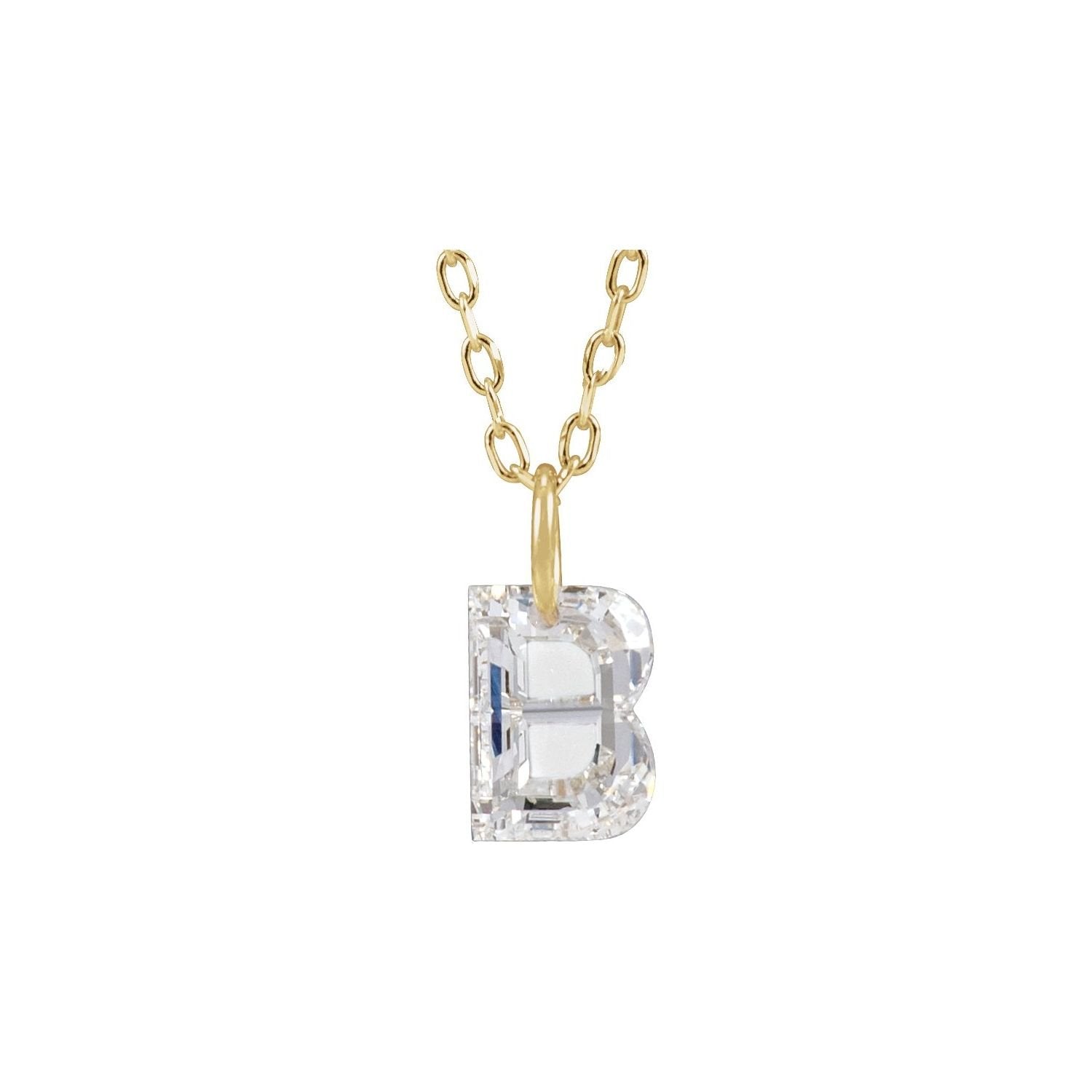 lab-grown diamond necklace in 14k Yellow Gold