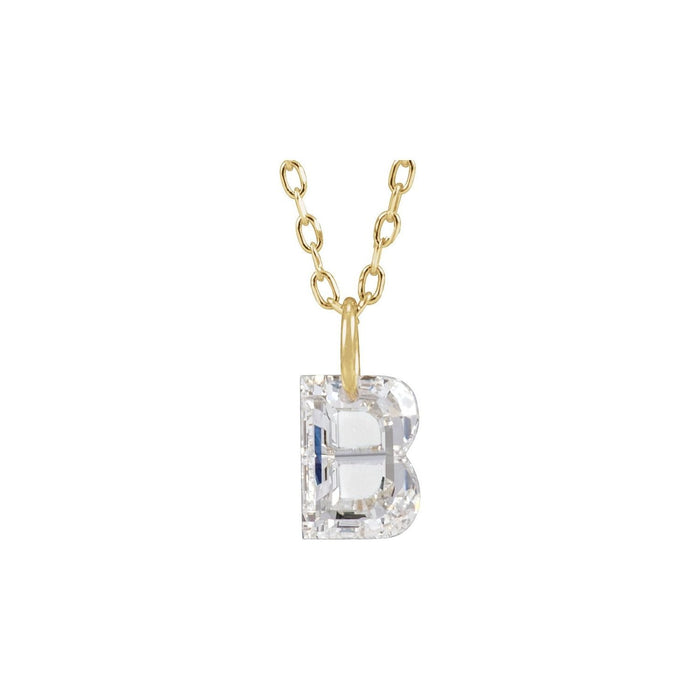 lab-grown diamond necklace in 14k Yellow Gold