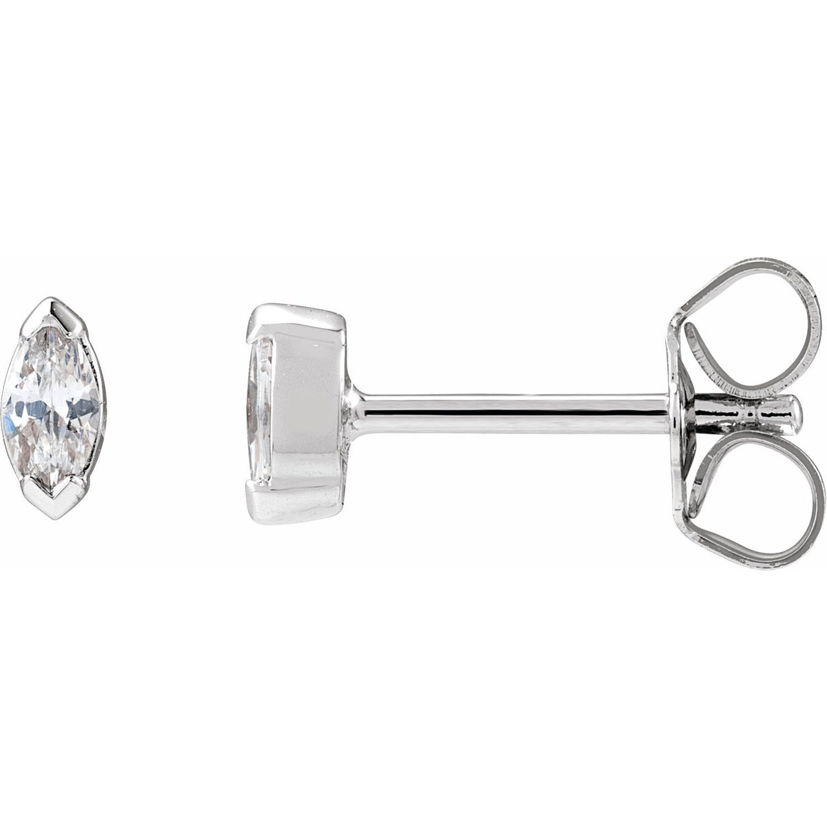 Lab-Grown Diamond Marquise Stud Earrings in 14k white gold