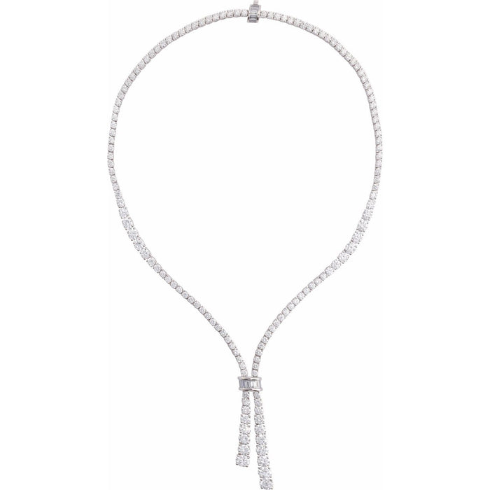 Lab-grown diamond riviera tennis necklace, 26 ct, in 14K white gold