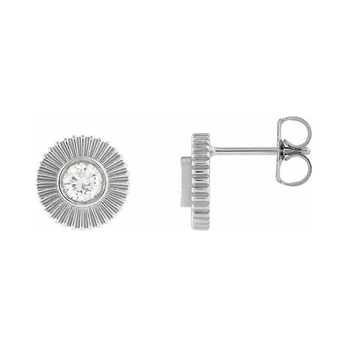 Lab-Grown Diamond Starburst Stud Earrings