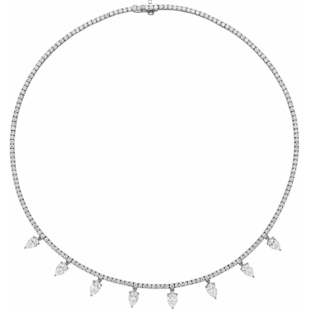 Lab-Grown Diamond Station Necklace (10 ctw) in 14k white gold — diamonds stationed on a 14K gold chain