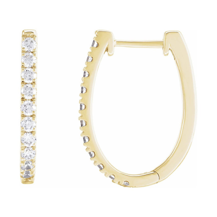 14K Yellow Gold Lab-Grown Diamond U-Hoop Earrings (3/4 ct tw)