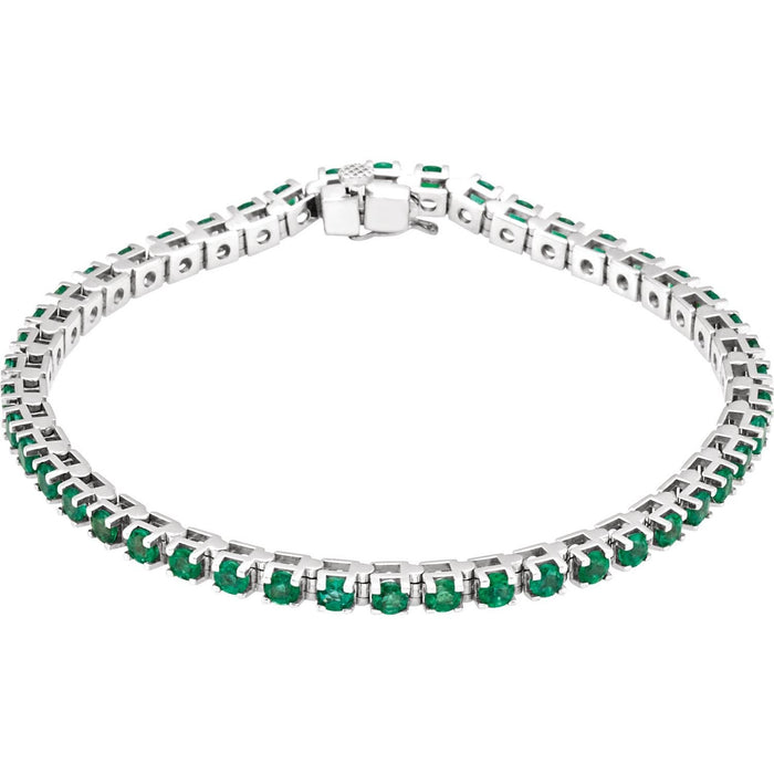 lab-grown emerald tennis bracelet in 14k White Gold