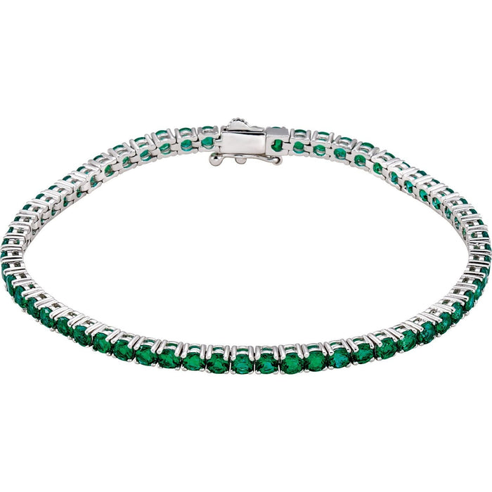 lab-grown emerald tennis bracelet in 14k White Gold
