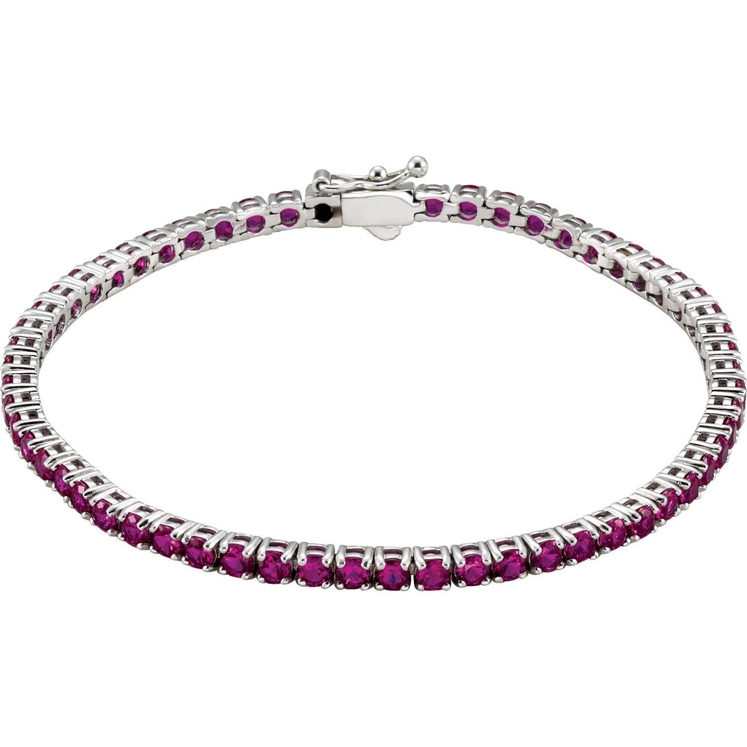 lab-grown ruby tennis bracelet in 14k White Gold