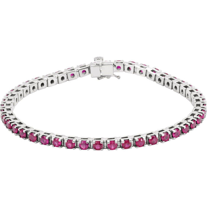 lab-grown ruby tennis bracelet in 14k White Gold
