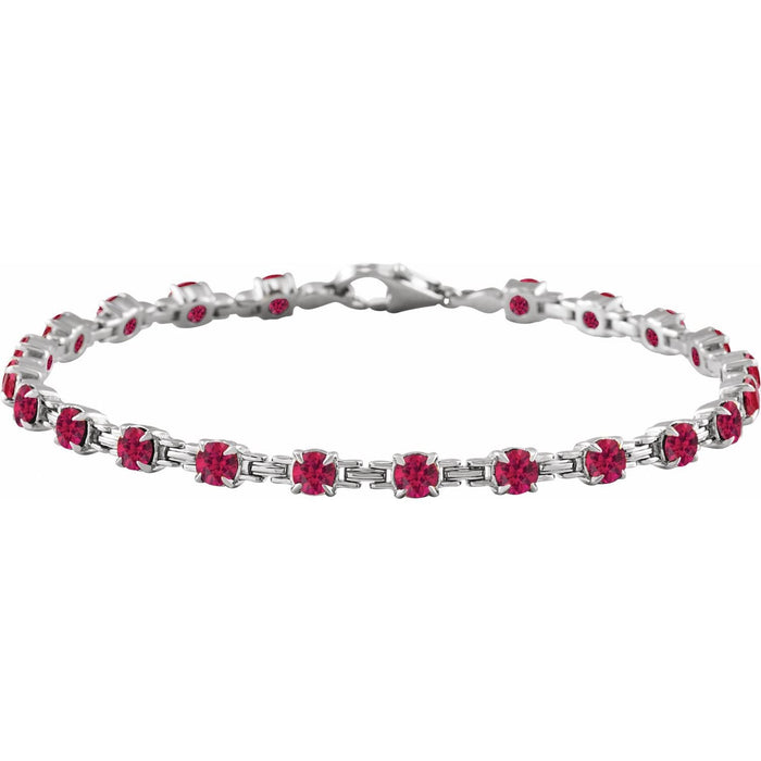 lab-grown ruby tennis bracelet in 14k White Gold