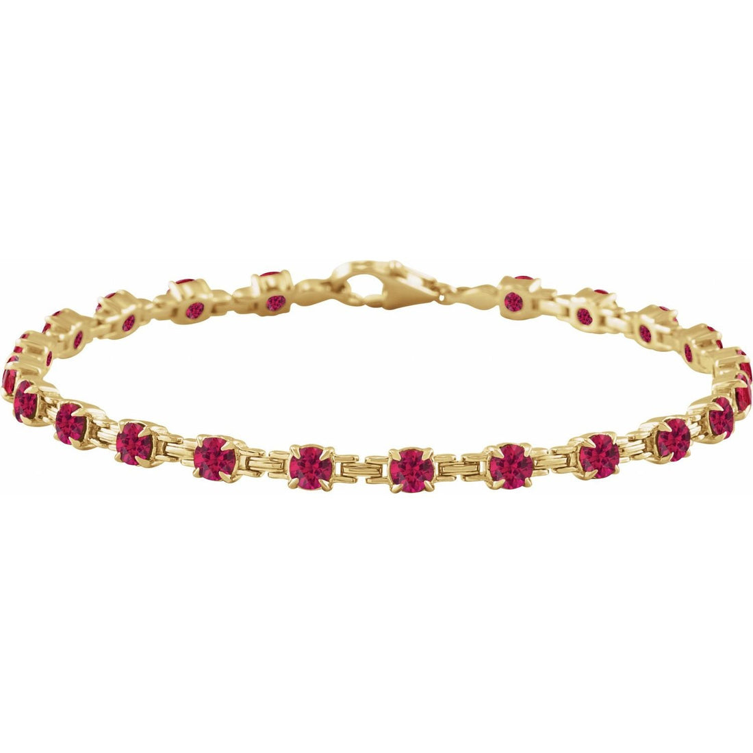 lab-grown ruby tennis bracelet in 14k Yellow Gold
