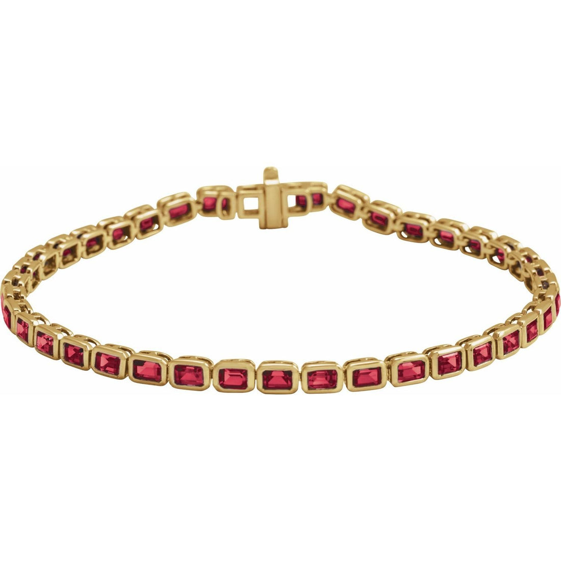 lab-grown ruby tennis bracelet in 14k Yellow Gold