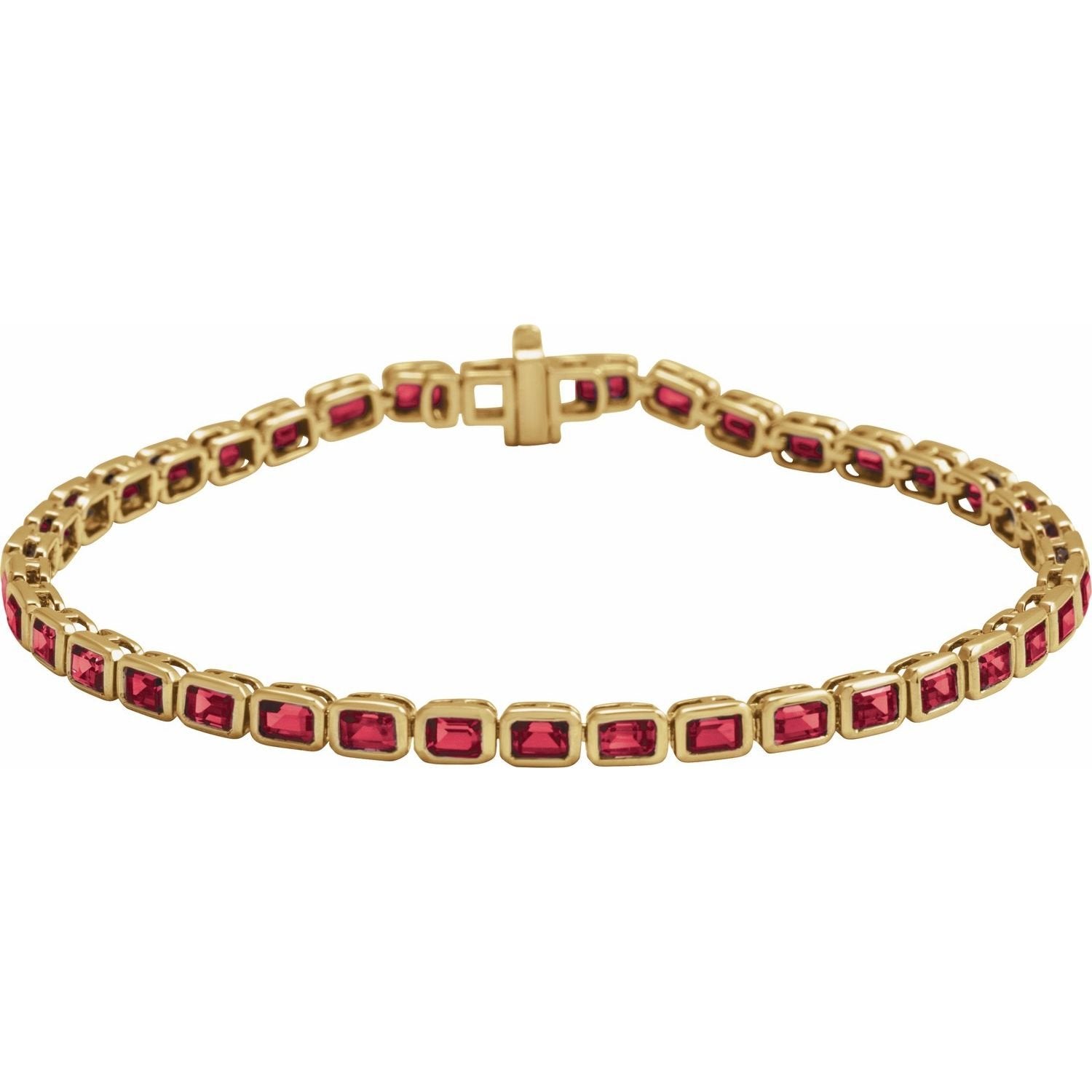 lab-grown ruby tennis bracelet in 14k Yellow Gold