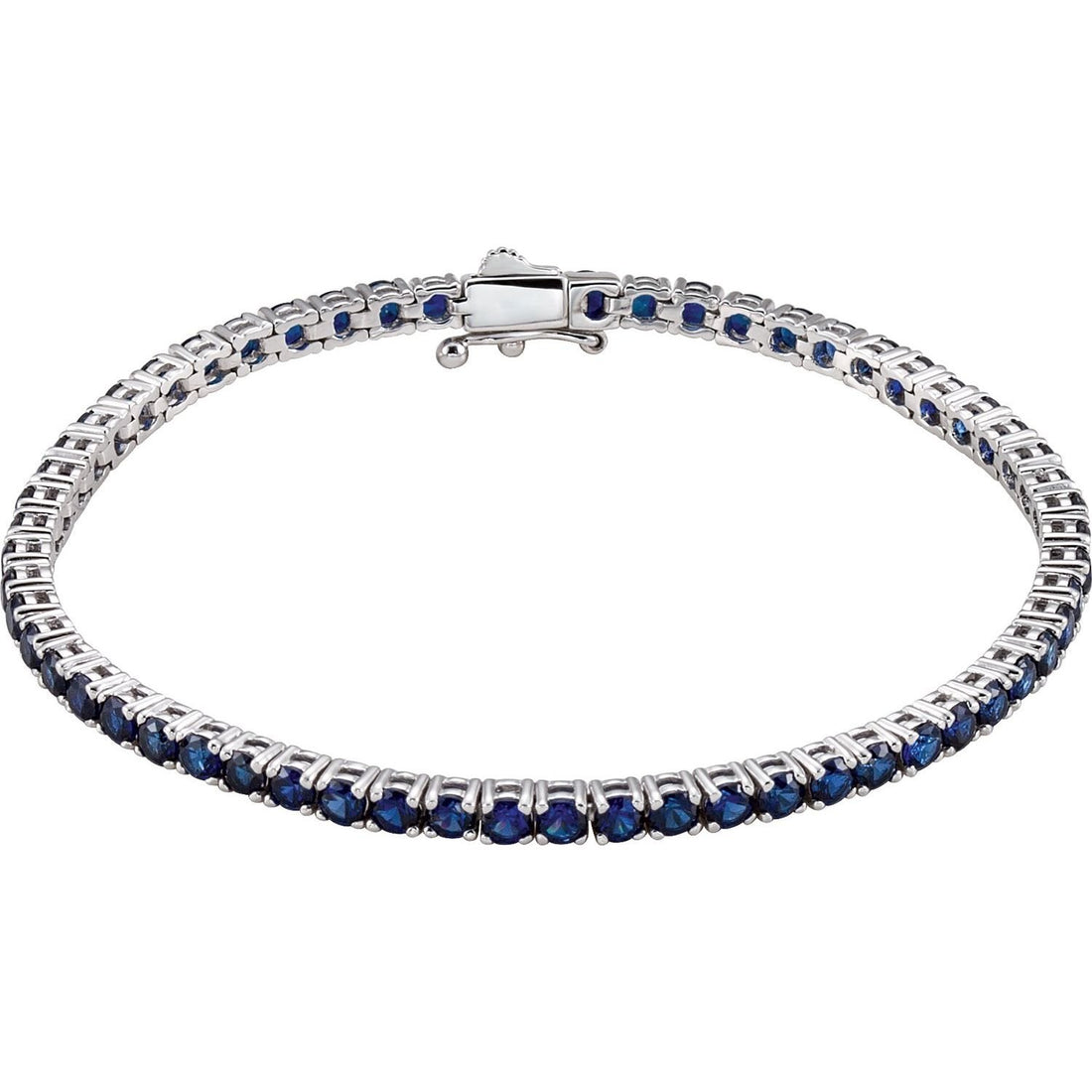 lab-grown sapphire tennis bracelet in 14k White Gold